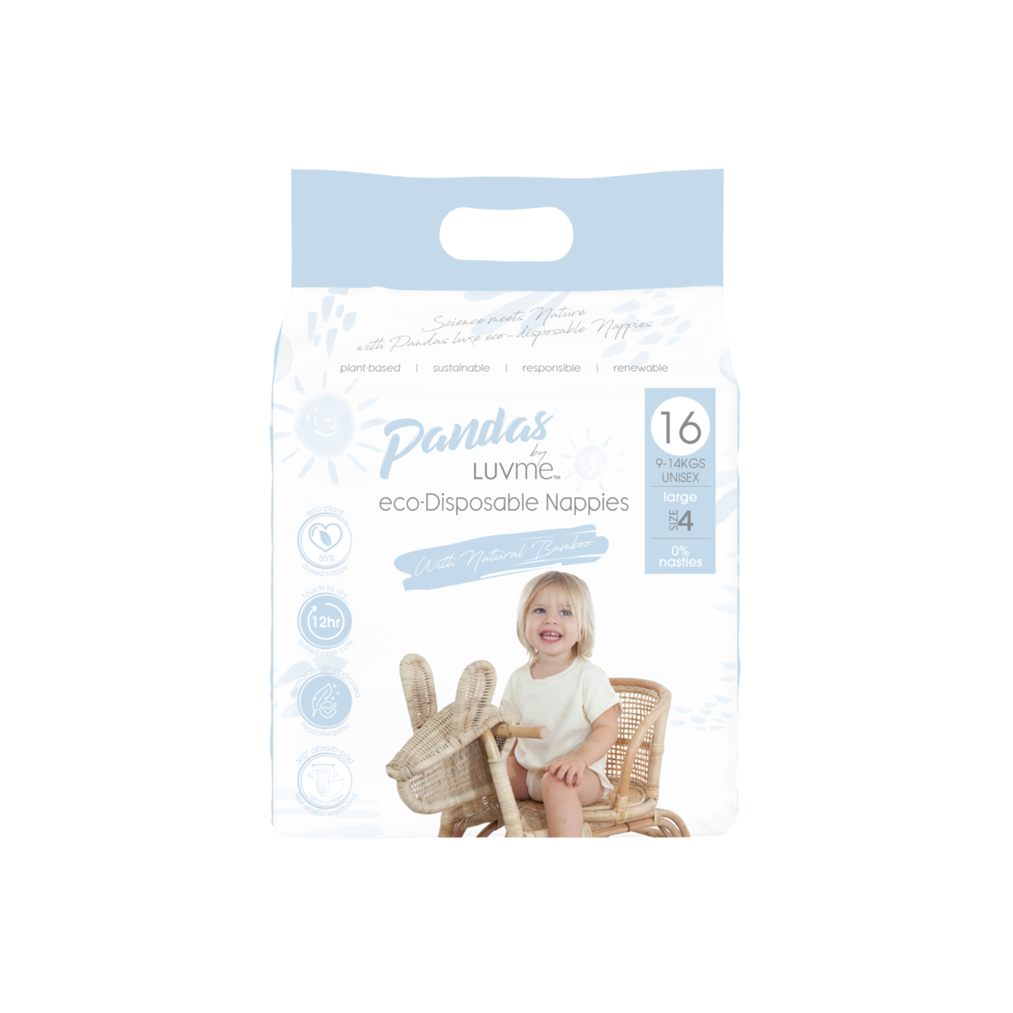 Luvme Nappies 4x16's - Large