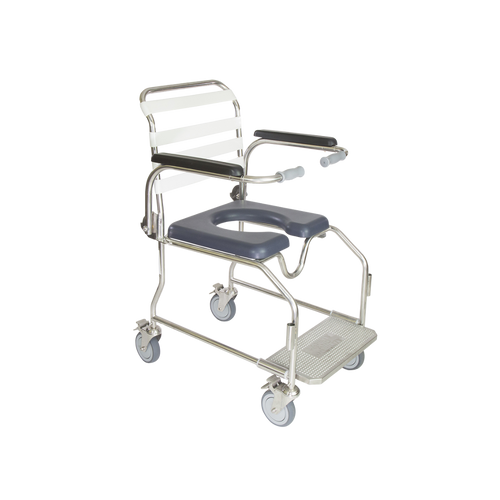 Mobile Shower Commode - Stainless Steel