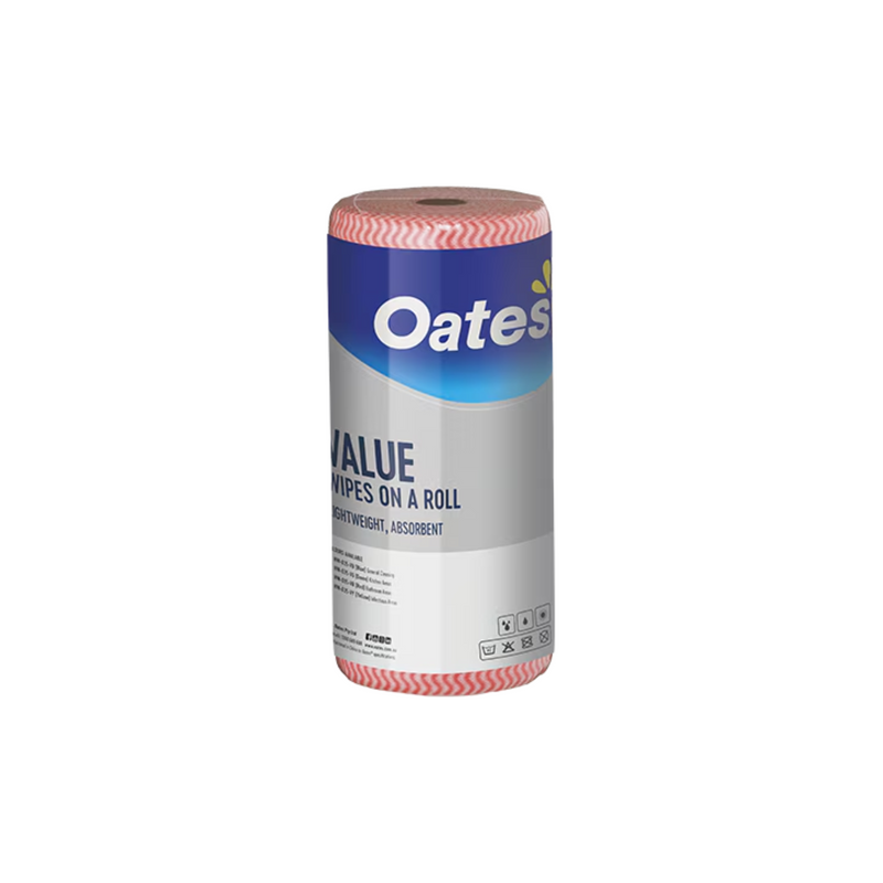 The Oates Value Wipes Roll 45m – Red