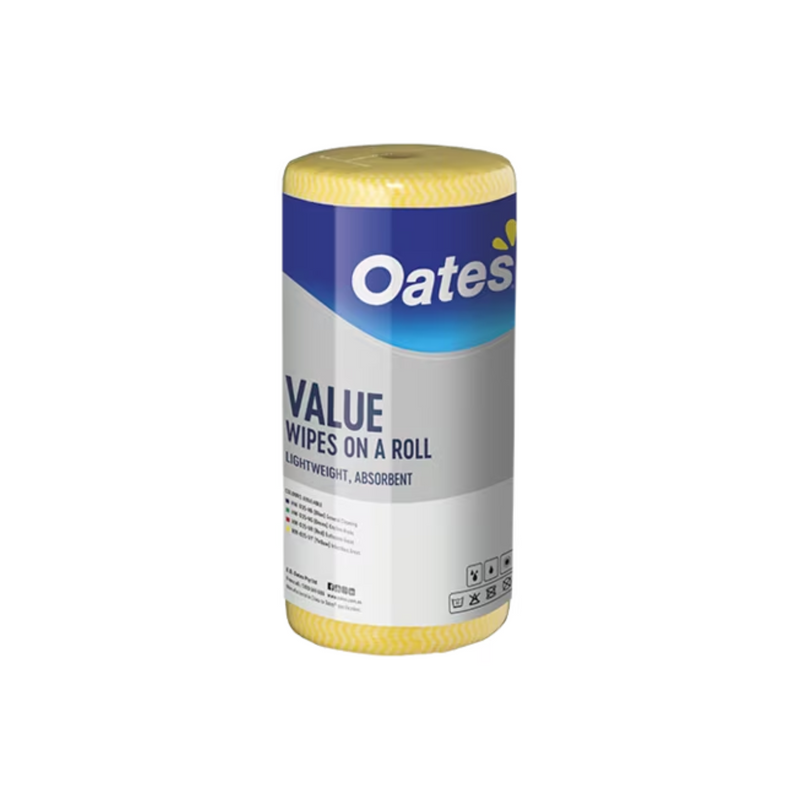 The Oates Value Wipes Roll 45m – Yellow