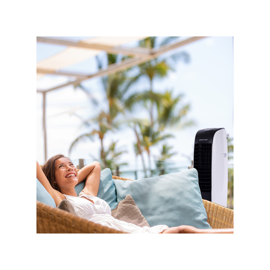 POLYCOOL 8L Portable Evaporative Air Cooler 24 Hour Timer 4 in 1 Cooling Fan- Appliances - NDIS