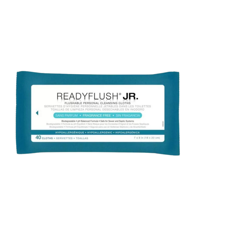 The ReadyFlush Jr Biodegradable Flushable Wipes (40 Wipes/Pack) – Box of 24
