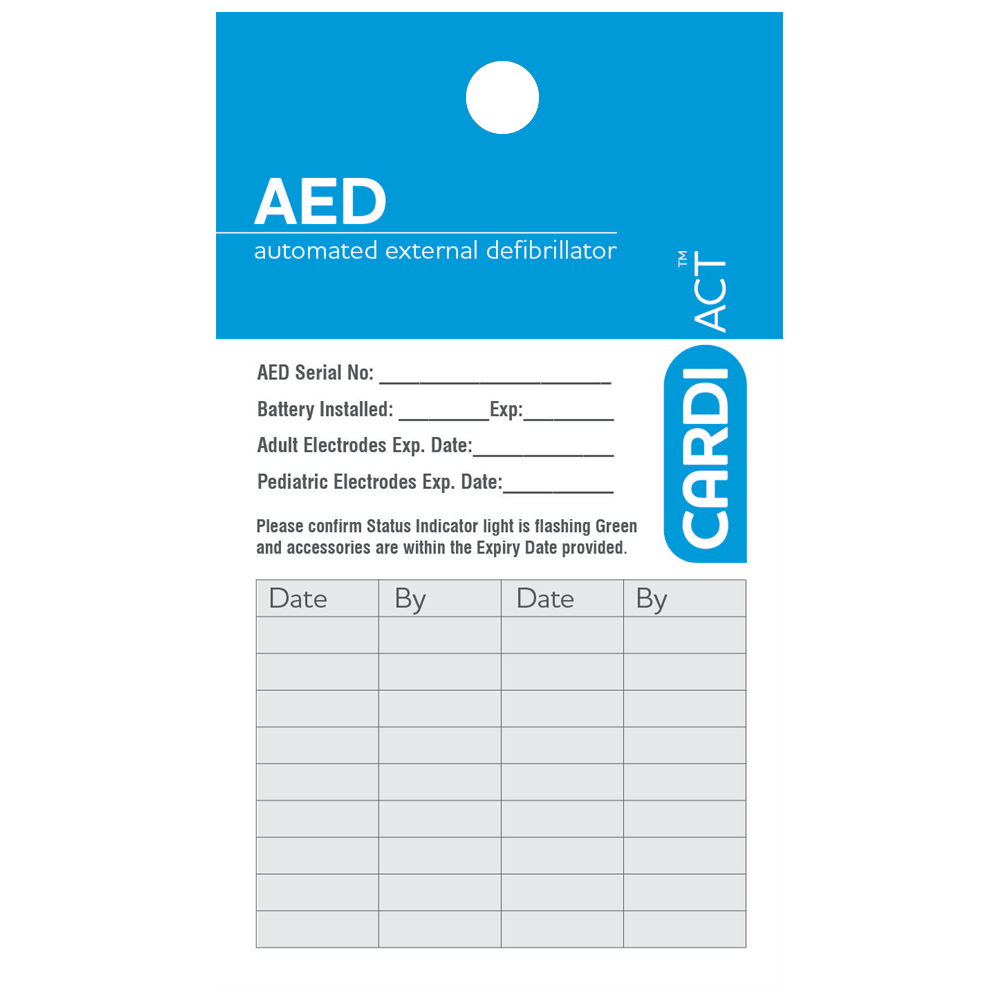 CARDIACT AED Test Tag