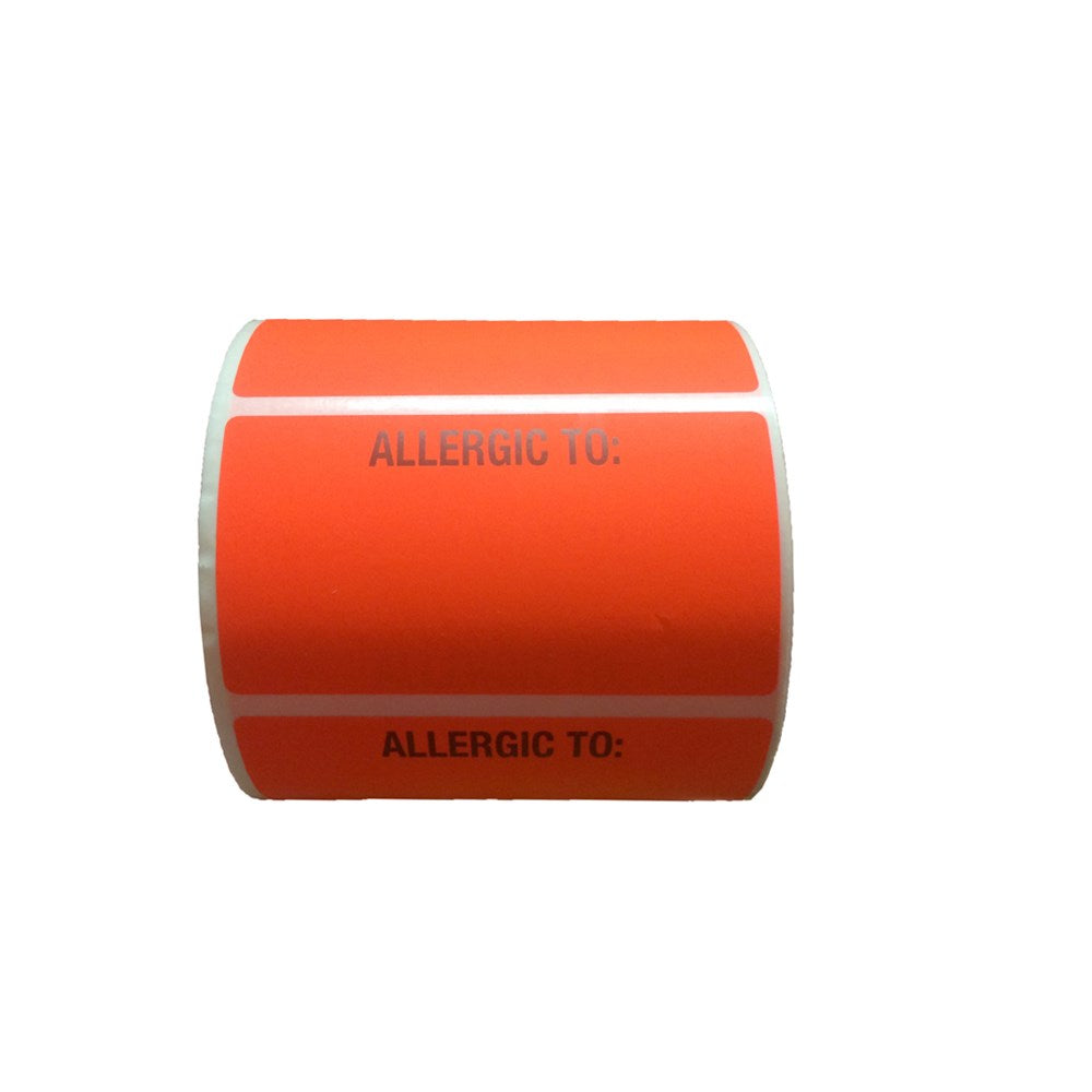 Medical Records Label (Allergic To:) Red Roll 500