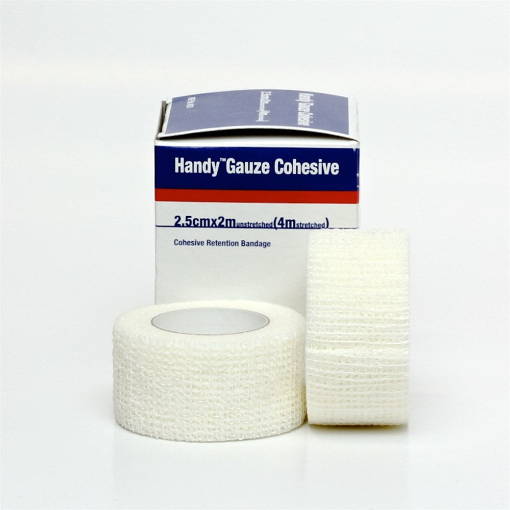 Handy Gauze Cohesive Retention Bandage 2.5cm x 2m Unstretch