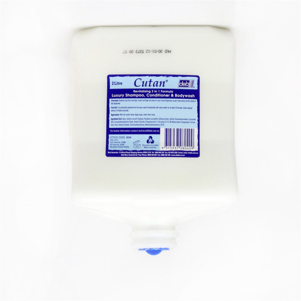 Cutan 3 In 1 Hair & Body Wash 2ltr Cartridge