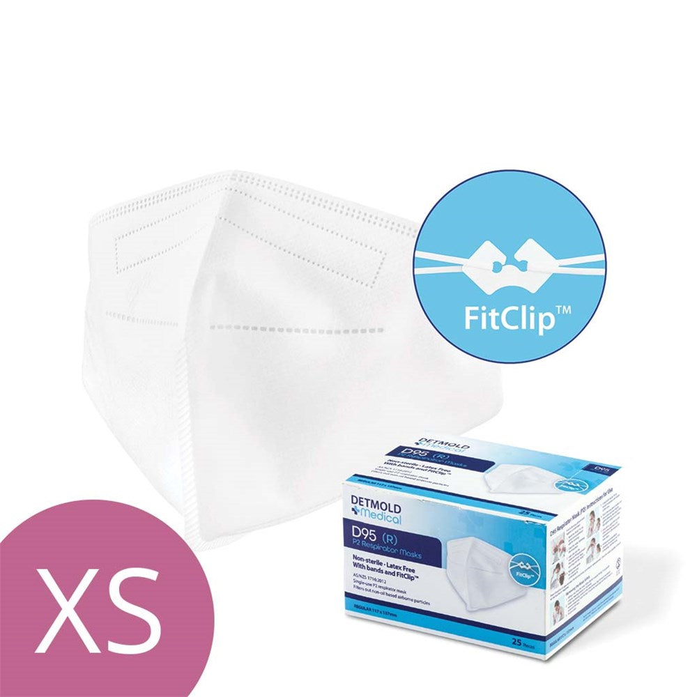 Face Mask D95 P2 Respirator w FitClip Detmold Extra Small