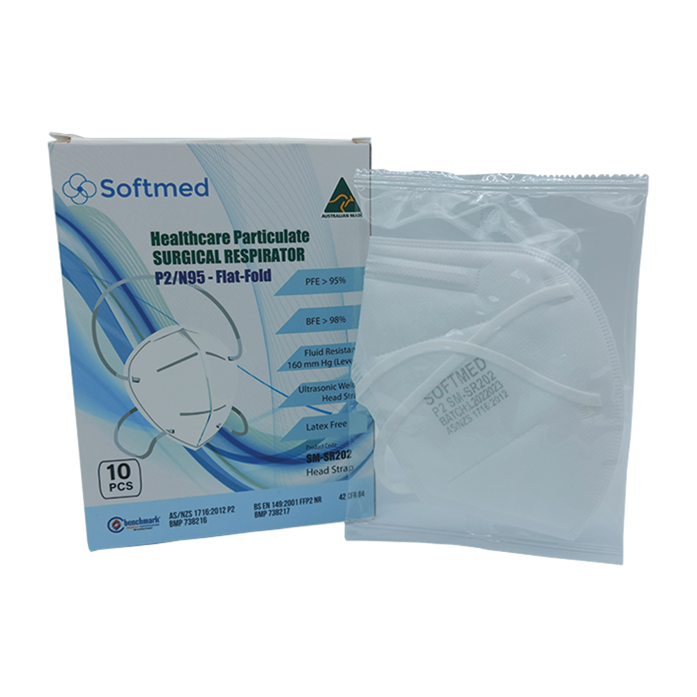 Softmed Face Mask N95 Flat Fold Head Strap Box 10