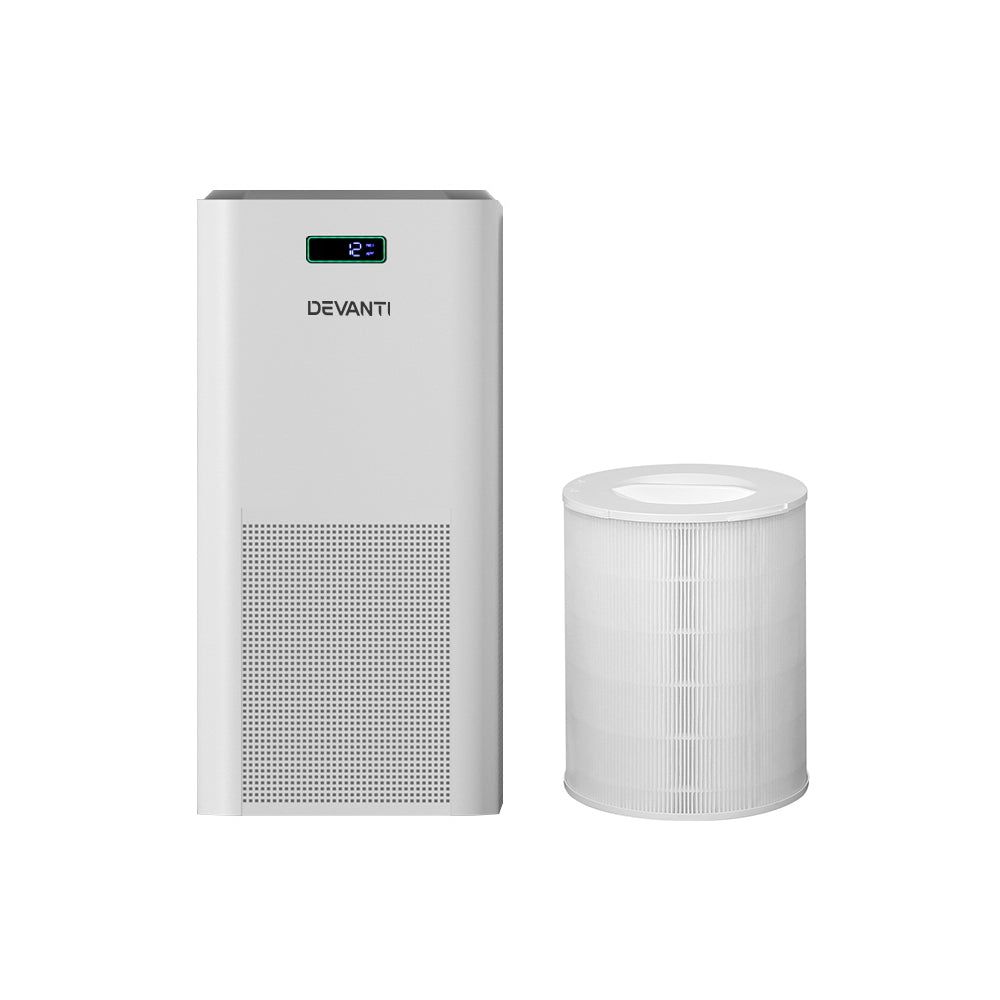 Devanti Air Purifier HEPA Filter PM2.5 Smoke Dust Germ Odor Cleaner Freshener- Appliances - NDIS