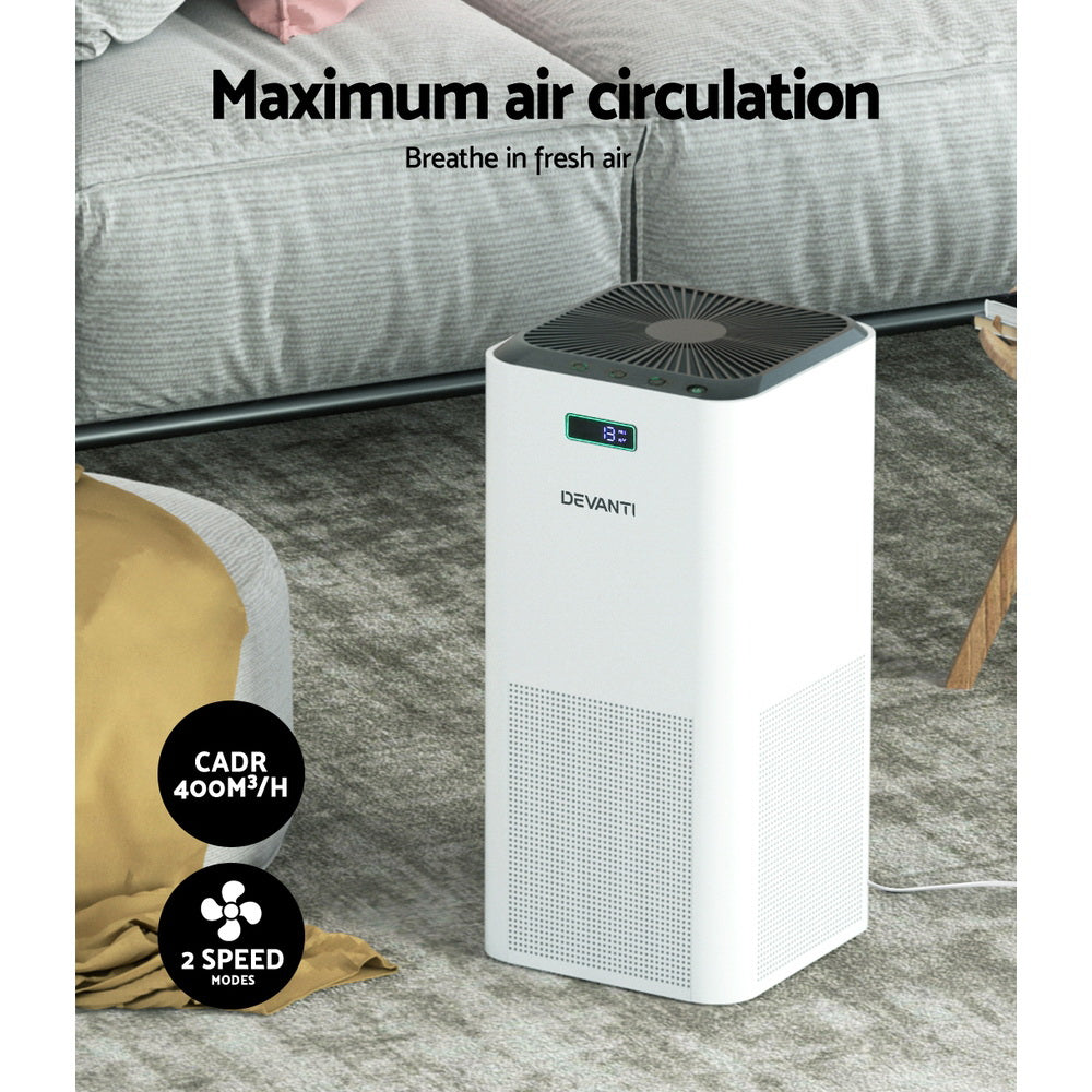 Devanti Air Purifier Home Purifiers HEPA Filter- Appliances - NDIS