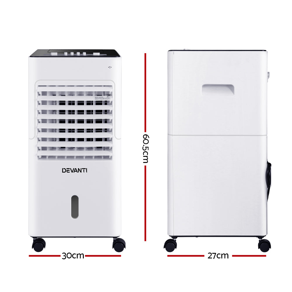 Devanti Evaporative Air Cooler Conditioner Portable 6L Cooling Fan Humidifier - Appliances - NDIS