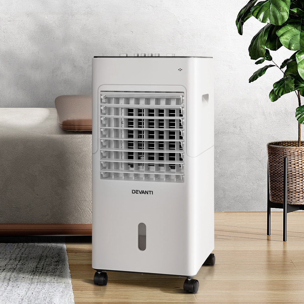 Devanti Evaporative Air Cooler Conditioner Portable 6L Cooling Fan Humidifier - Appliances - NDIS