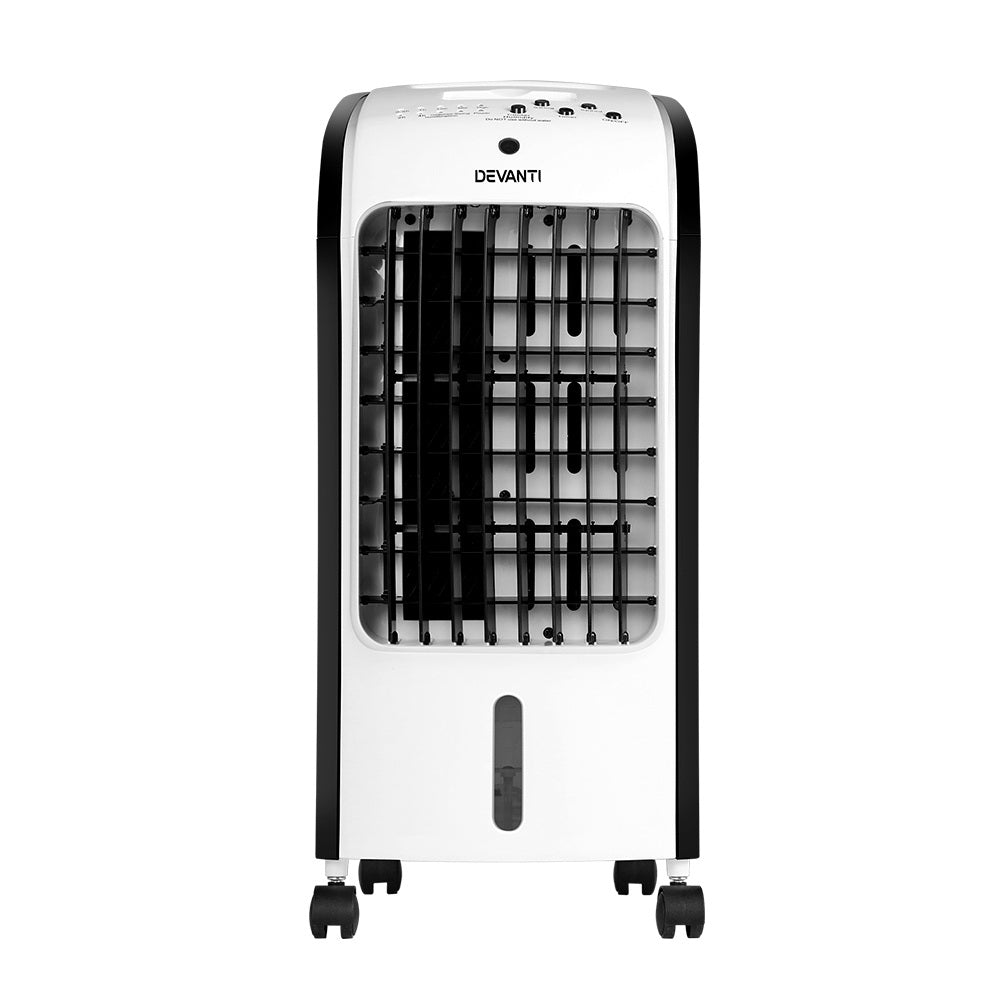 Devanti Evaporative Air Cooler Conditioner Portable 4L Cooling Fan Humidifier - Appliances - NDIS