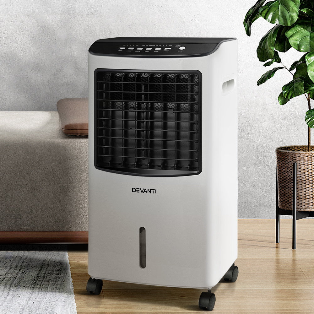 Devanti Evaporative Air Cooler Conditioner Portable 8L Cooling Fan Humidifier - Appliances - NDIS