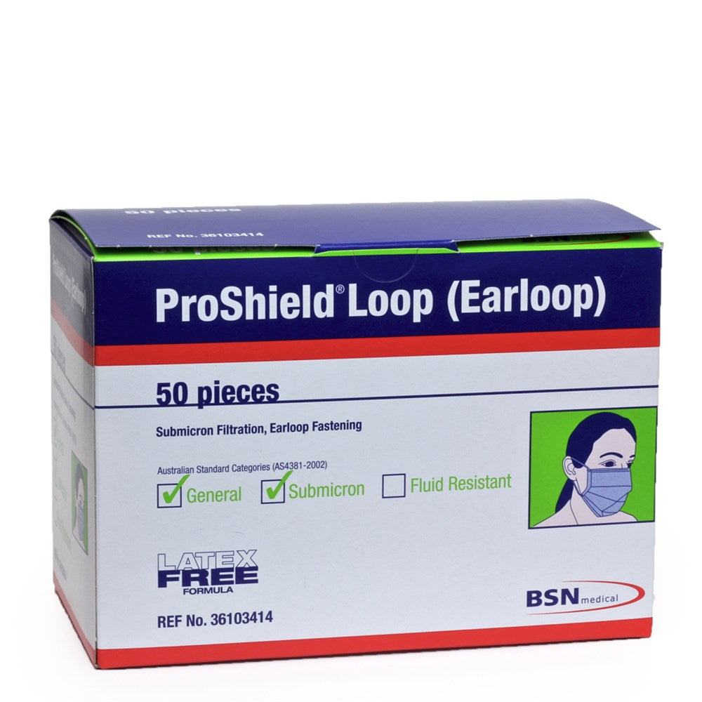 Proshield Surgical Masks Ear Loop 3 Ply Level 2 Box 50