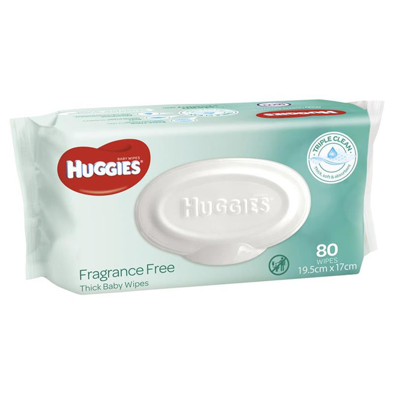 The Huggies Baby Wipes Unscented Refills (4 x 80)