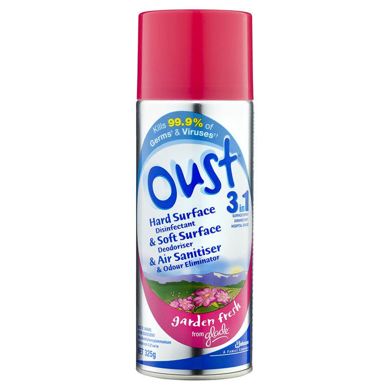 The OUST 3 in 1 Surface Spray Disinfectant Garden Fresh Scent 325g
