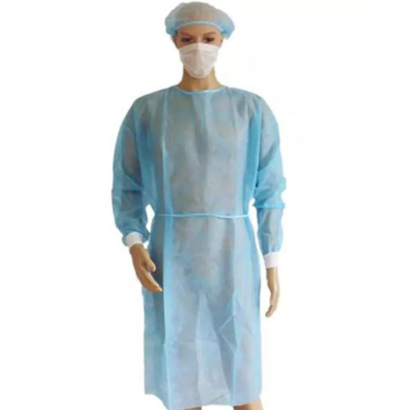 The Gown Elastic Cuff Non-Sterile Waterproof Blue
