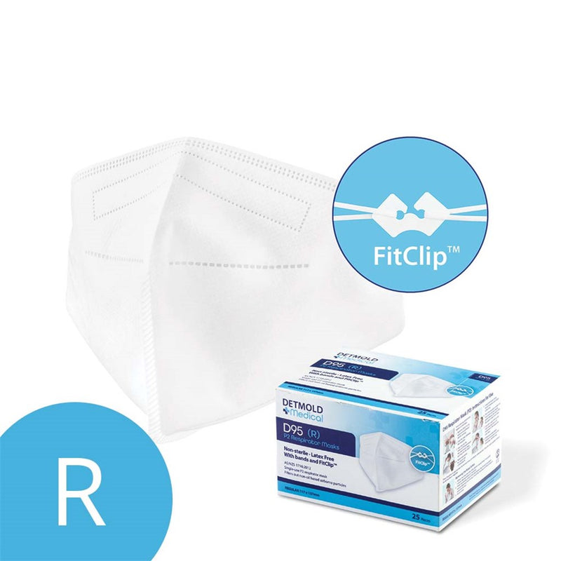 The Face Mask D95 P2 Respirator w FitClip Detmold Regular