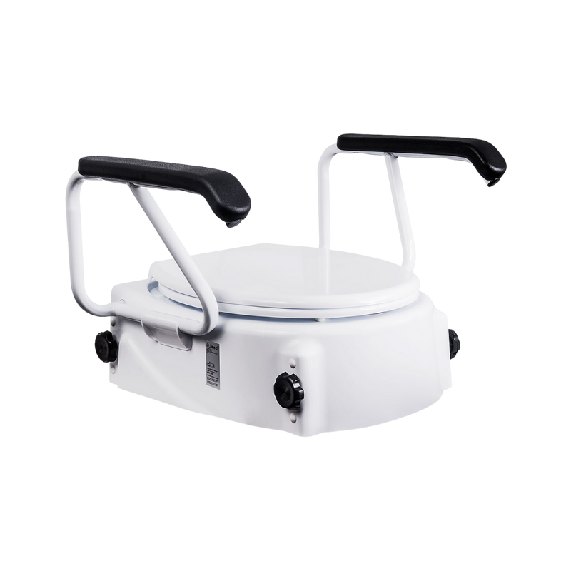 The Adjustable Raised Toilet Seat with Armrests