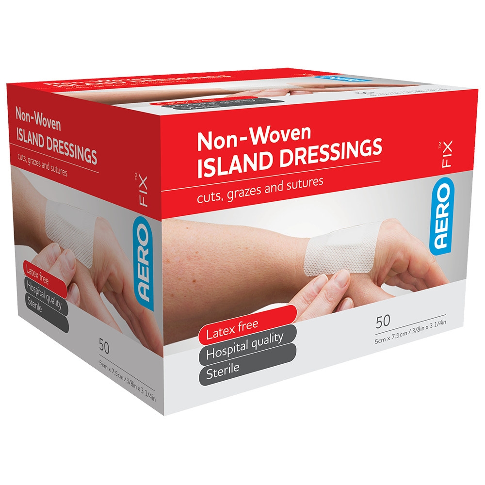 AEROFIX Non-Woven Island Dressing 5 &times; 7.5cm Box/50