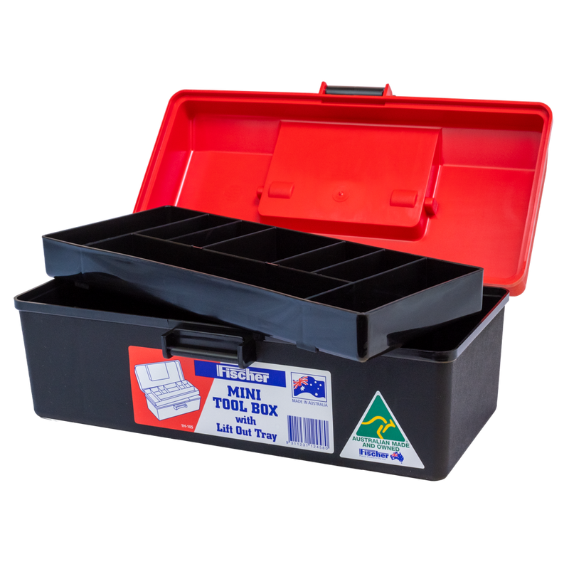 The AEROCASE Red and Black Plastic Tacklebox with Liftout Tray