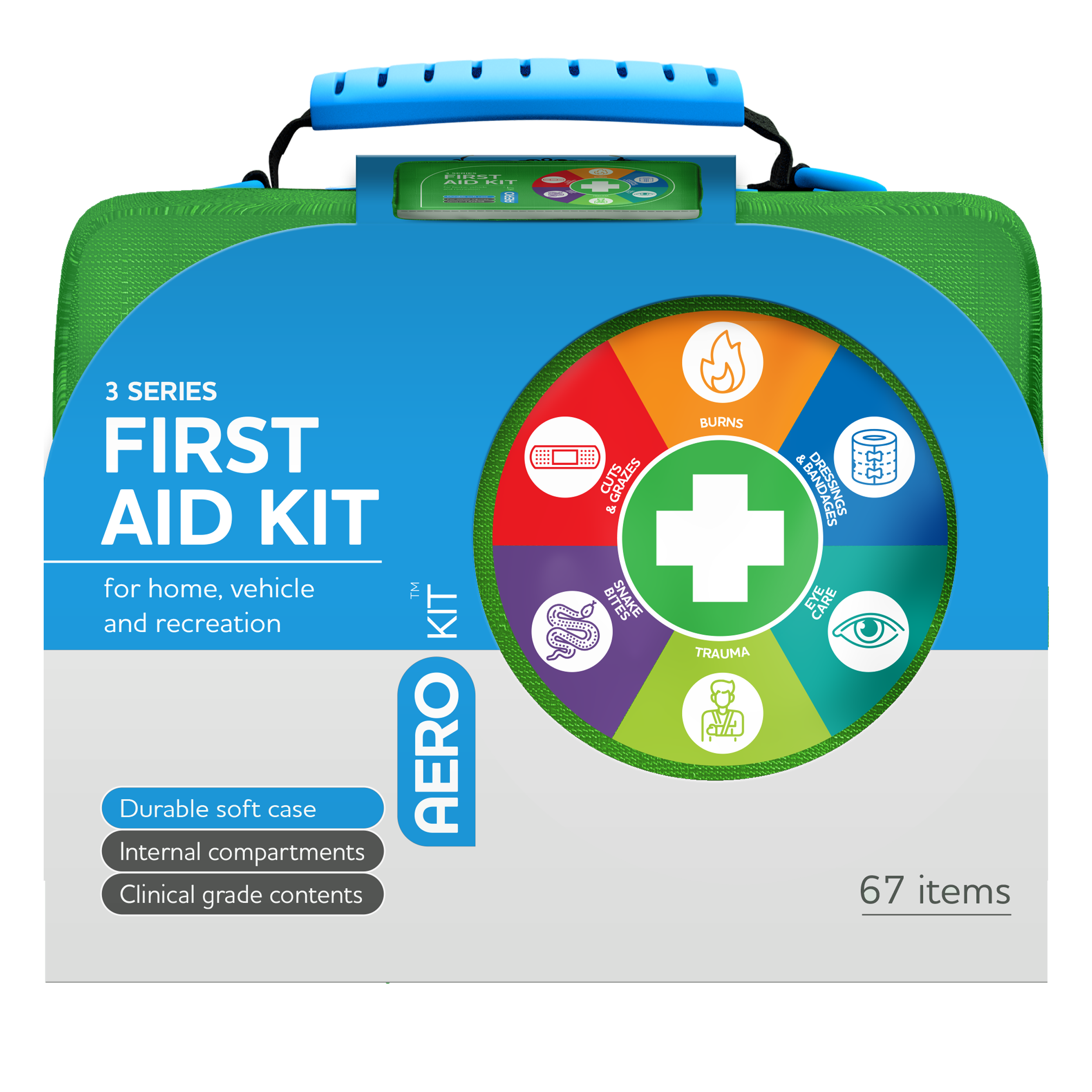 AEROKIT 3 Series First Aid Kit Softpack Green