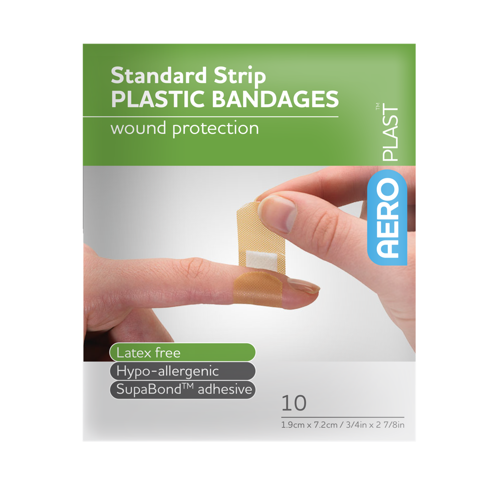 AEROPLAST Plastic Standard Strip 7.2 x 1.9cm Env/10 Min order x 30