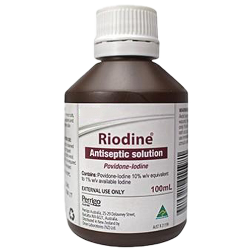 RIODINE 10% Povidone Iodine Solution Bottle 100ml