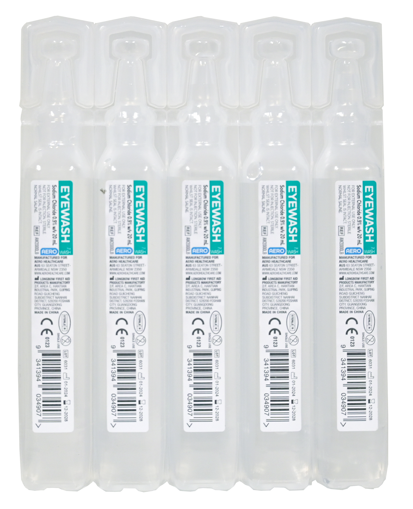 AEROWASH Sodium Chloride Eyewash Ampoule 20ml Carton / 250