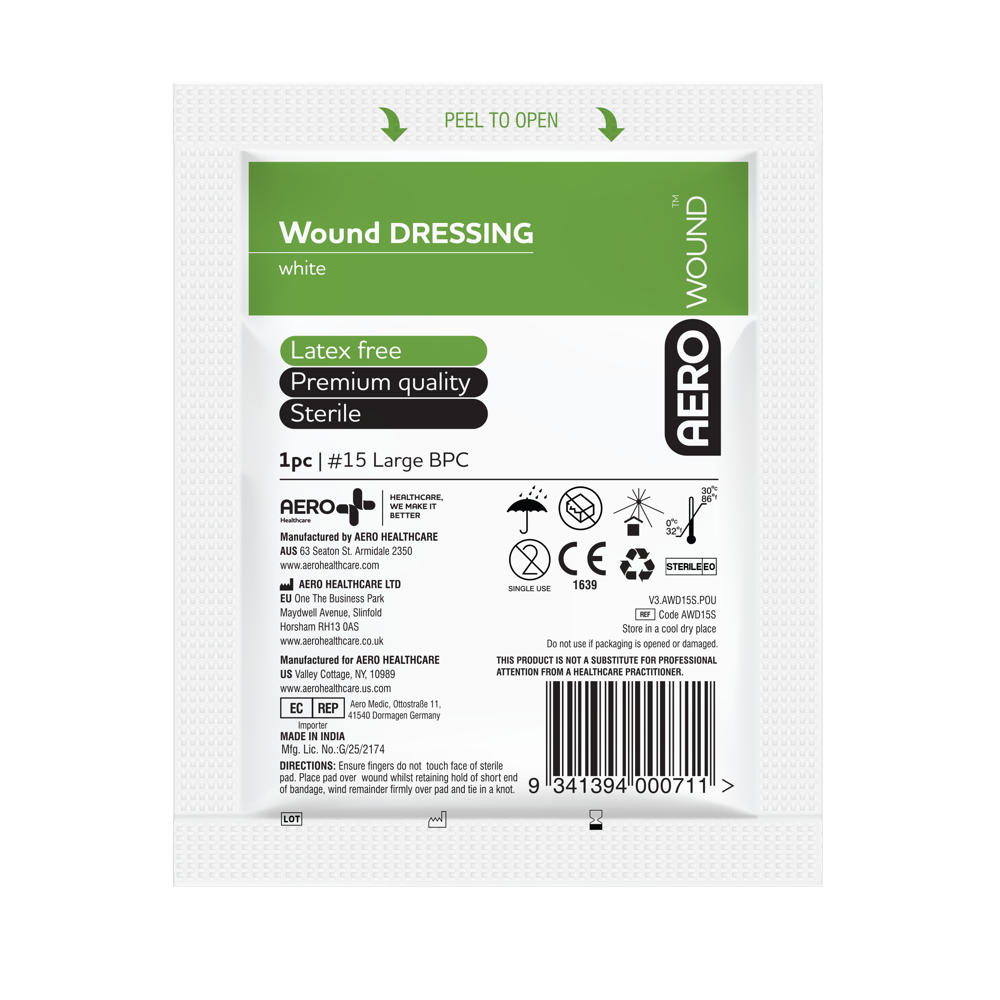 AEROWOUND #15 Wound Dressing 18 x 18cm Bag/12