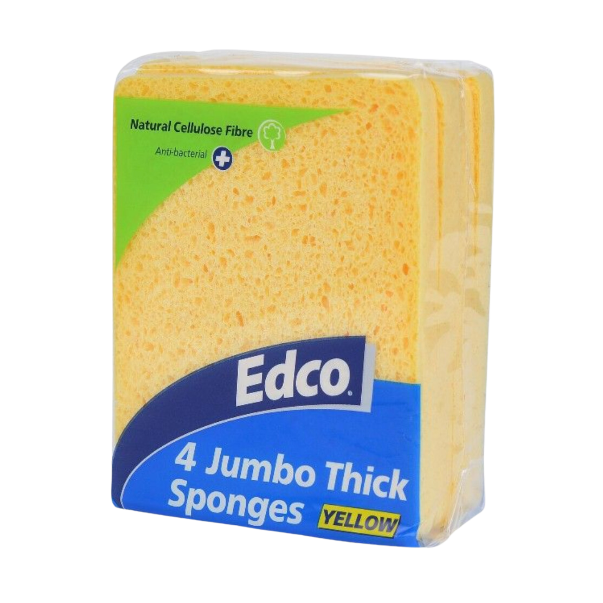 Edco Jumbo Sponge 4 Pack - Yellow