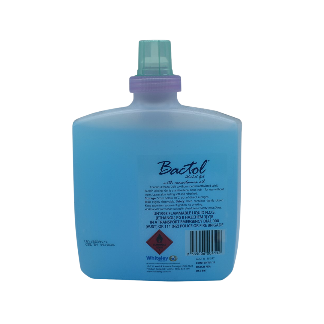 Bactol Alcohol Gel Waterless Hand Cleanser 1ltr