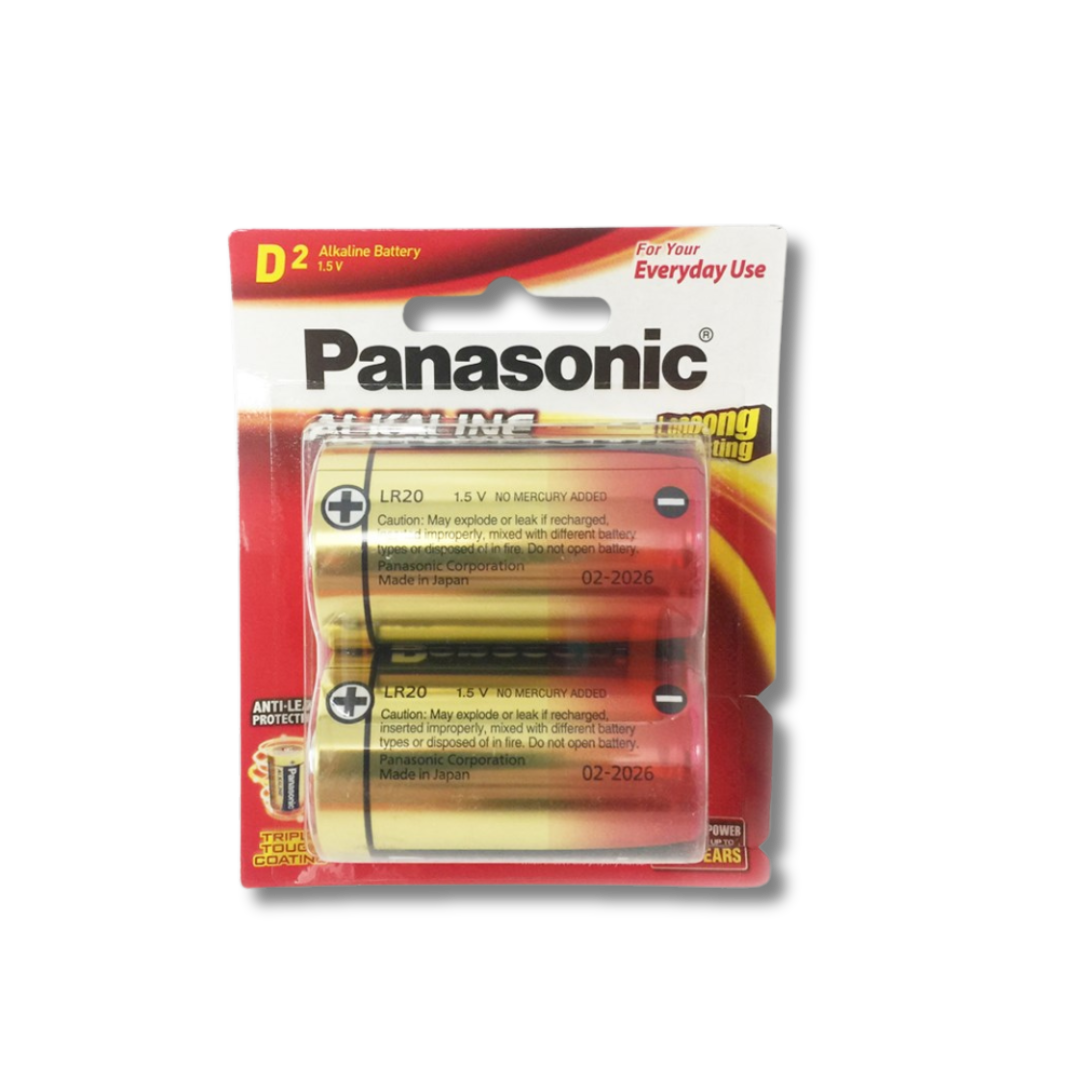 Battery Panasonic Alkaline Size D - 2pk