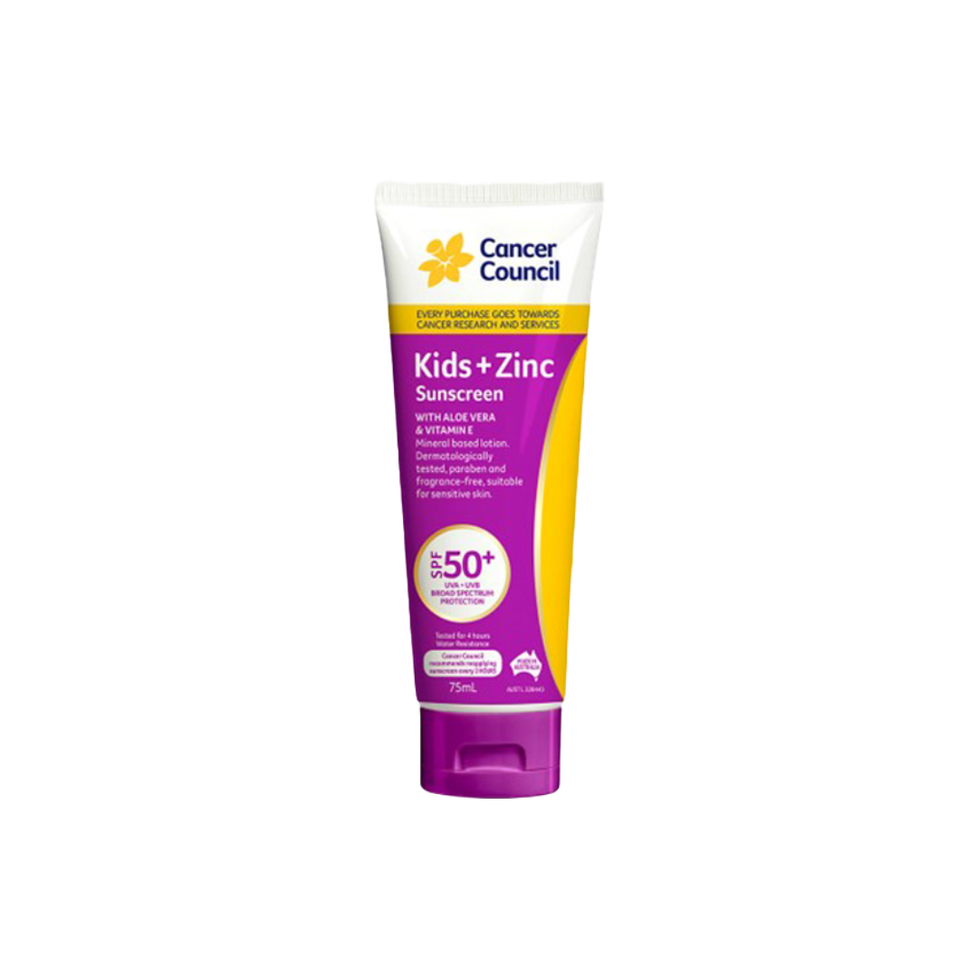 CANCER COUNCIL SPF50+ Kids+Zinc Sunscreen Tube 75mL- Personal Protection - PPE - NDIS