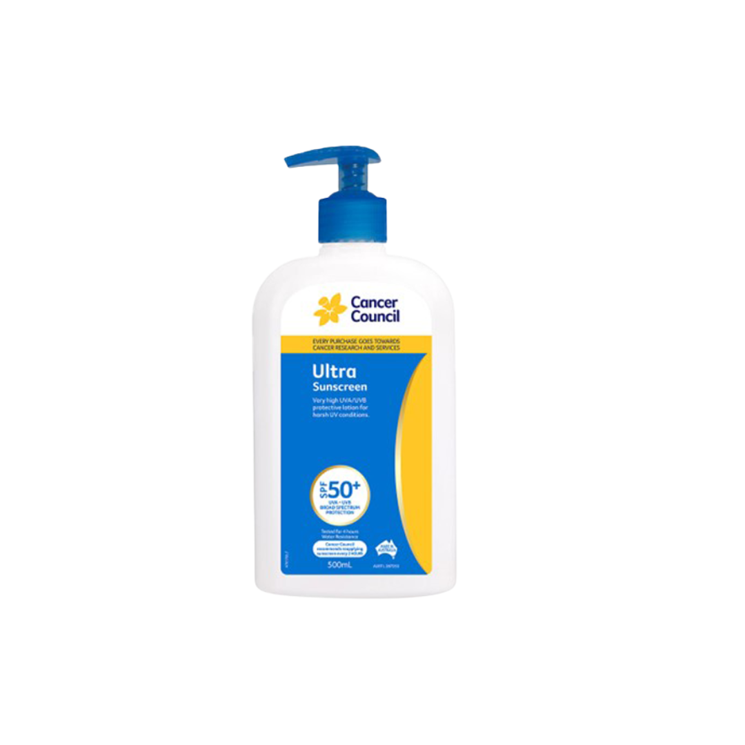 CANCER COUNCIL SPF50+ Ultra Sunscreen Pump 500mL (Box of 12)- Personal Protection - PPE - NDIS