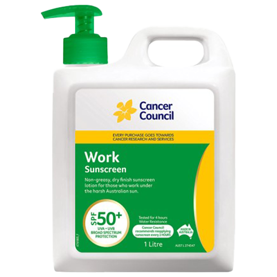 CANCER COUNCIL SPF50+ Work Sunscreen Pump 1L