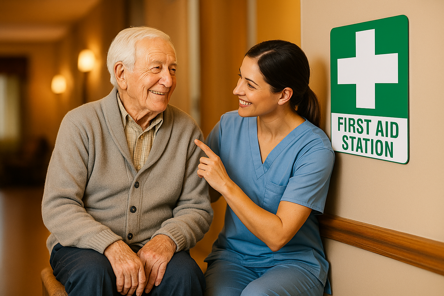 Large Poly First Aid Station Sign 60 x 45cm