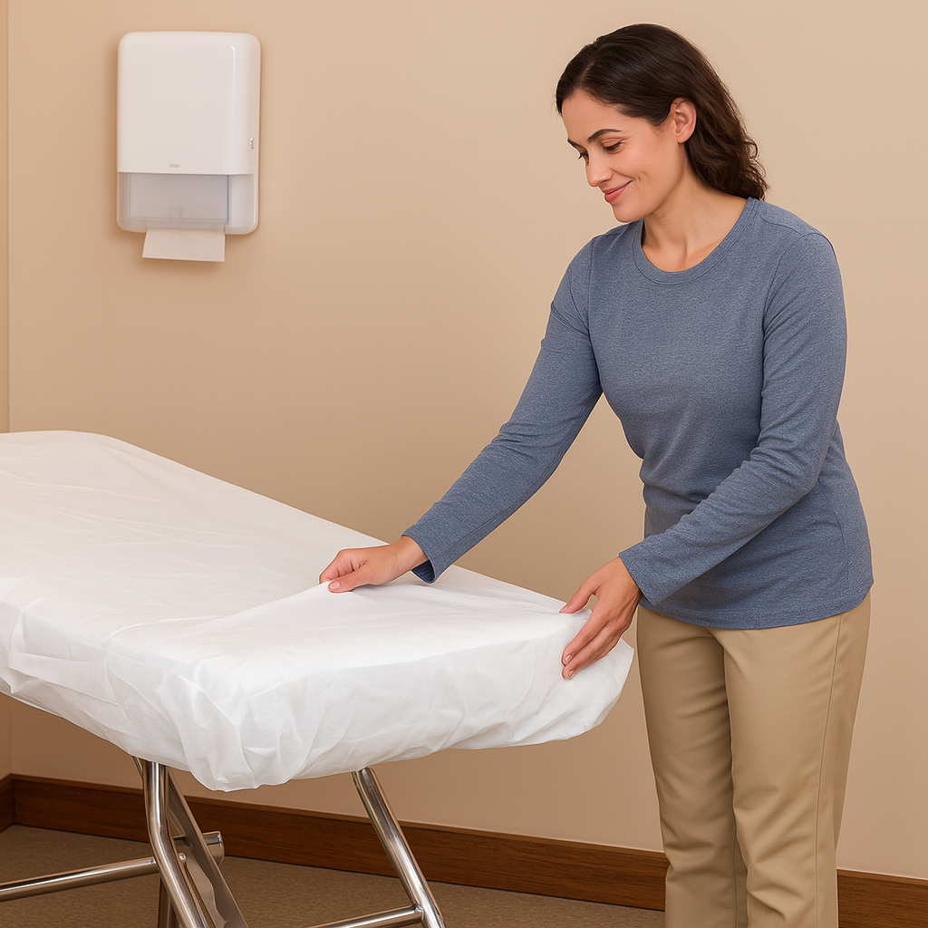 Stretcher Sheet Dispos Fitted White 75cm x 200cm Cello P10