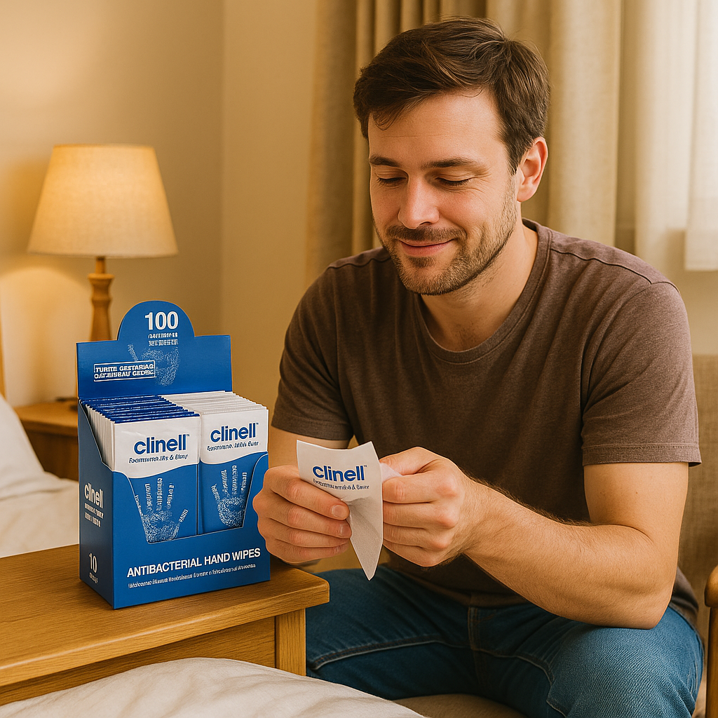Clinell Antibacterial Hand Wipes Individually Wrapped B100