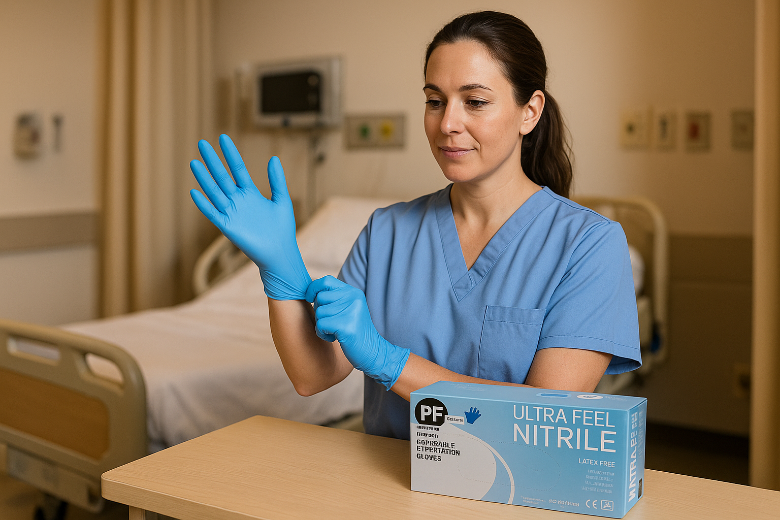 Nitrile Gloves Ultra Touch 10x100's Blue - Large