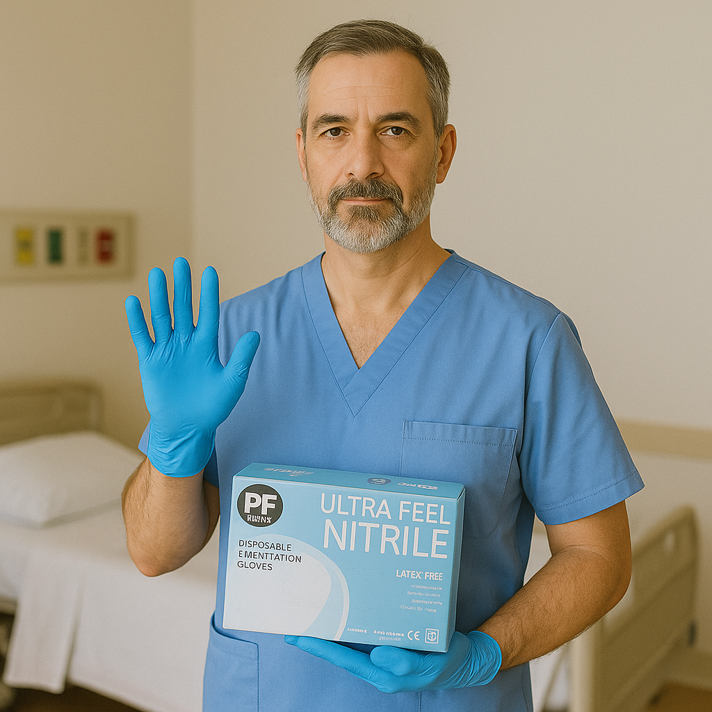 Nitrile Gloves Ultra Touch 10x100's Blue - Medium