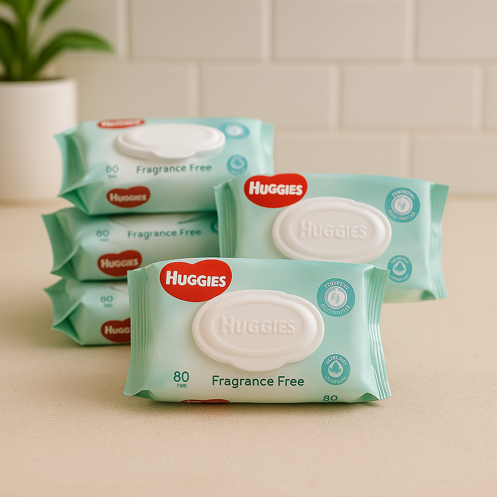Huggies Wipes Unscented Box of 4x80's