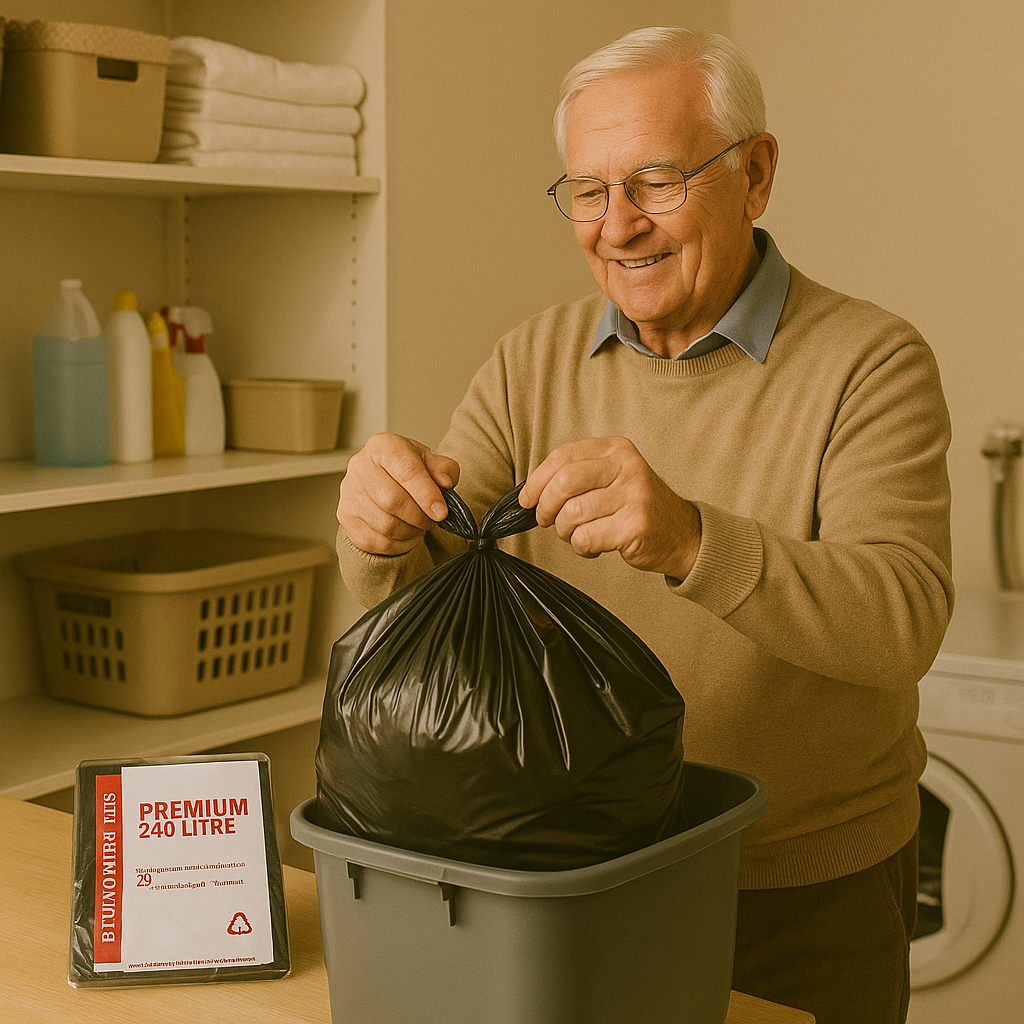 Heavy Duty Garbage Bags Black 240L 4x25's