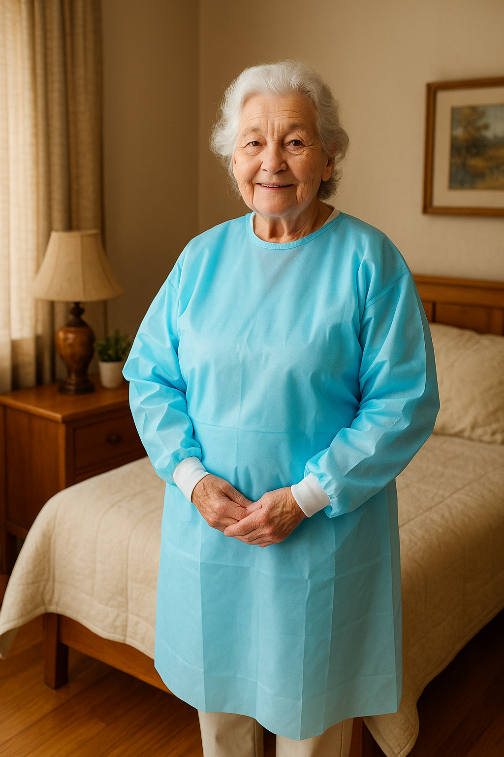 Gown Impervious Thumbs Up Extra Large Blue B15