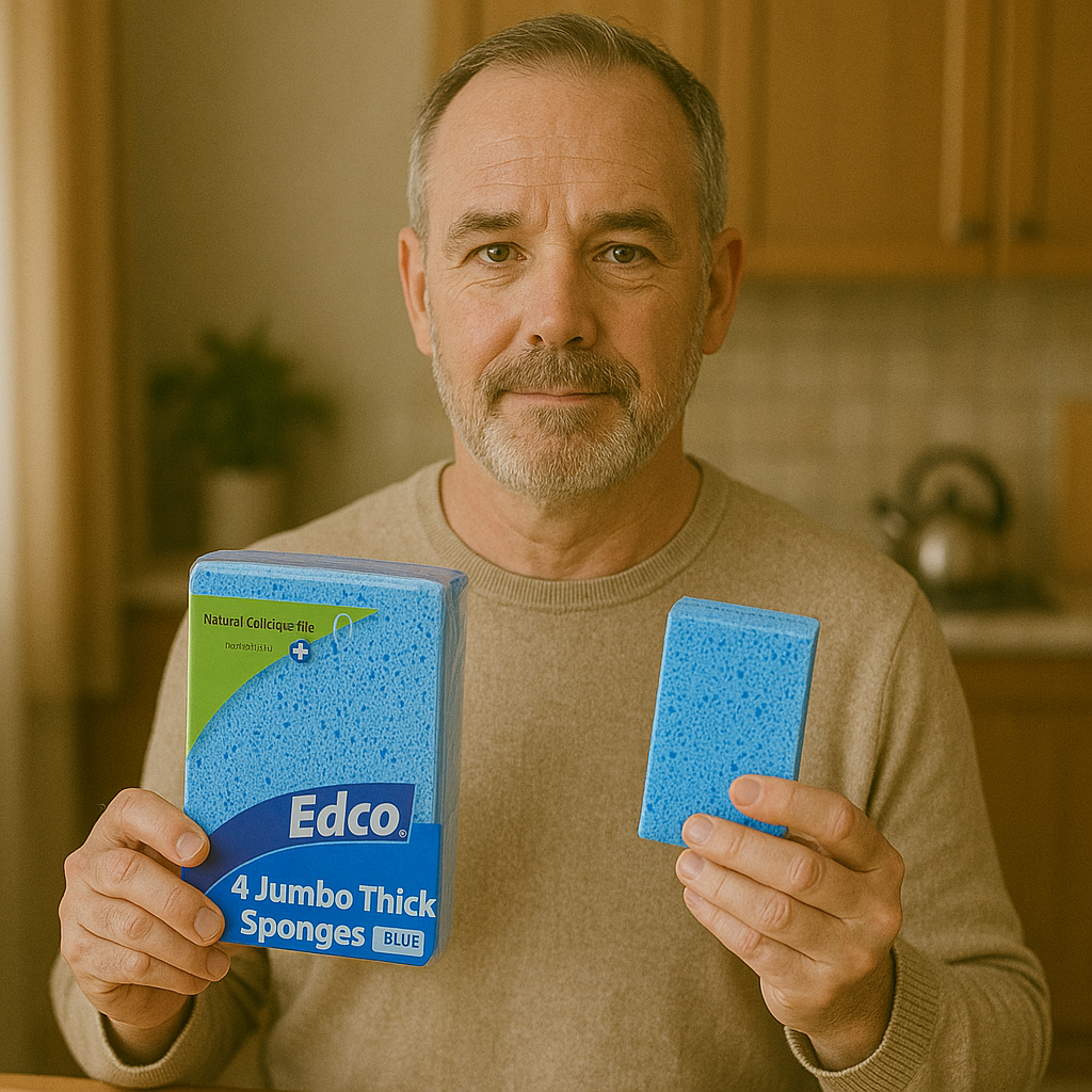 Edco Jumbo Sponge 4 Pack - Blue