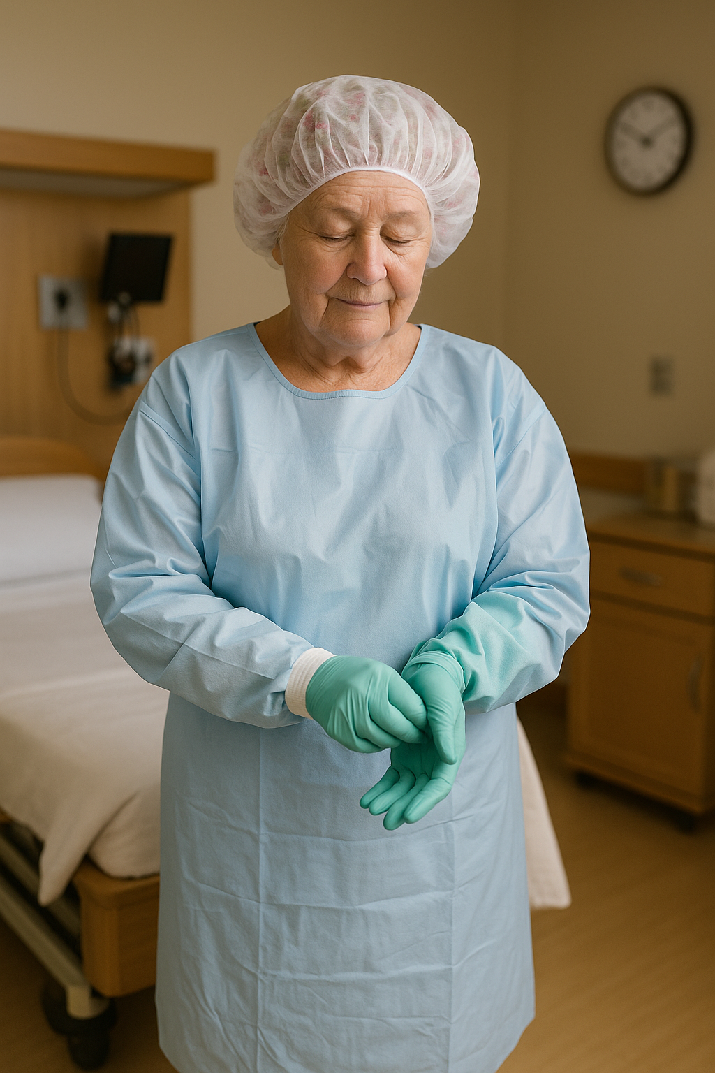 Gown Thumbs Up Isolation Large Blue Medline