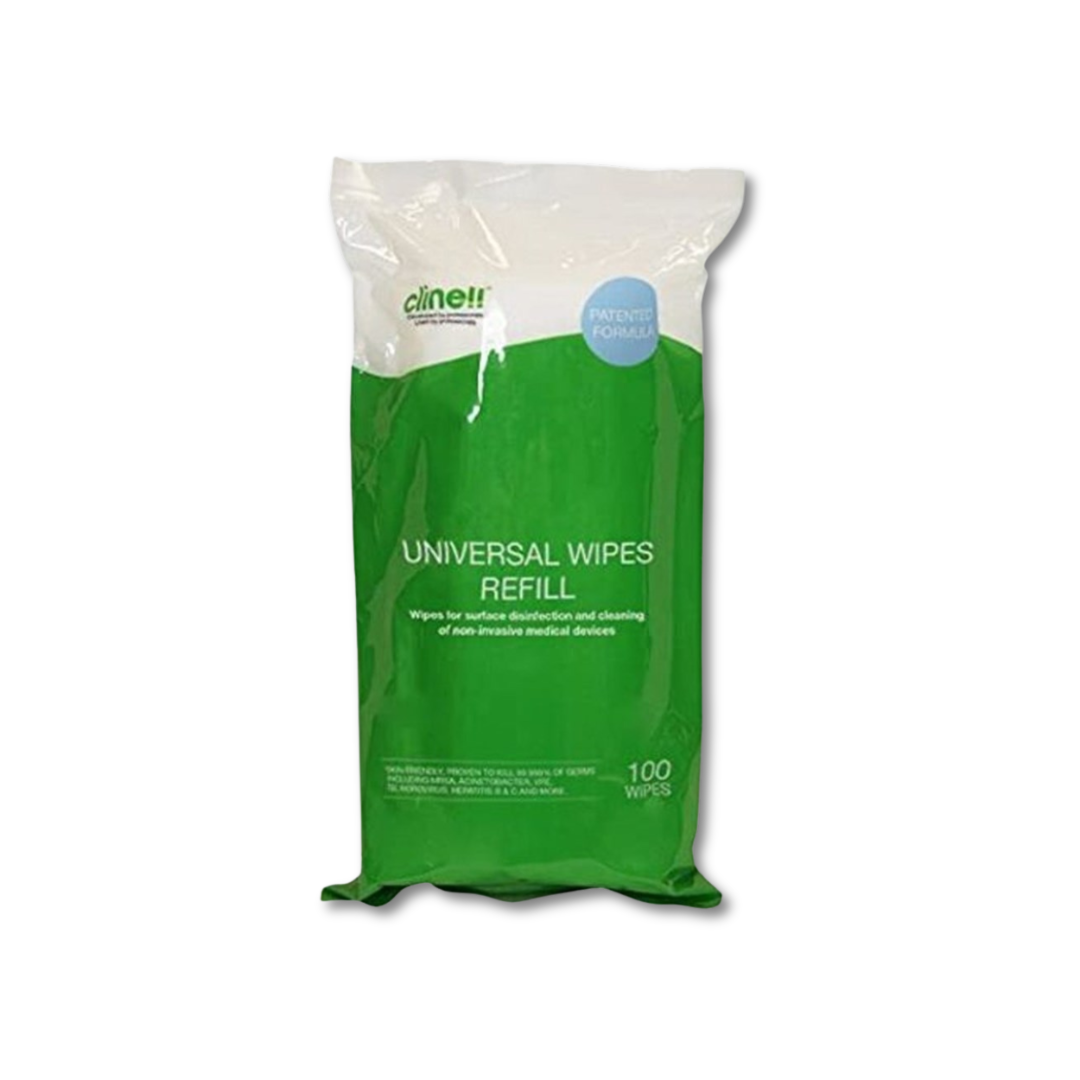 Clinell Universal Sanitising Wipes Hospital Grade Tub 100 REFILL