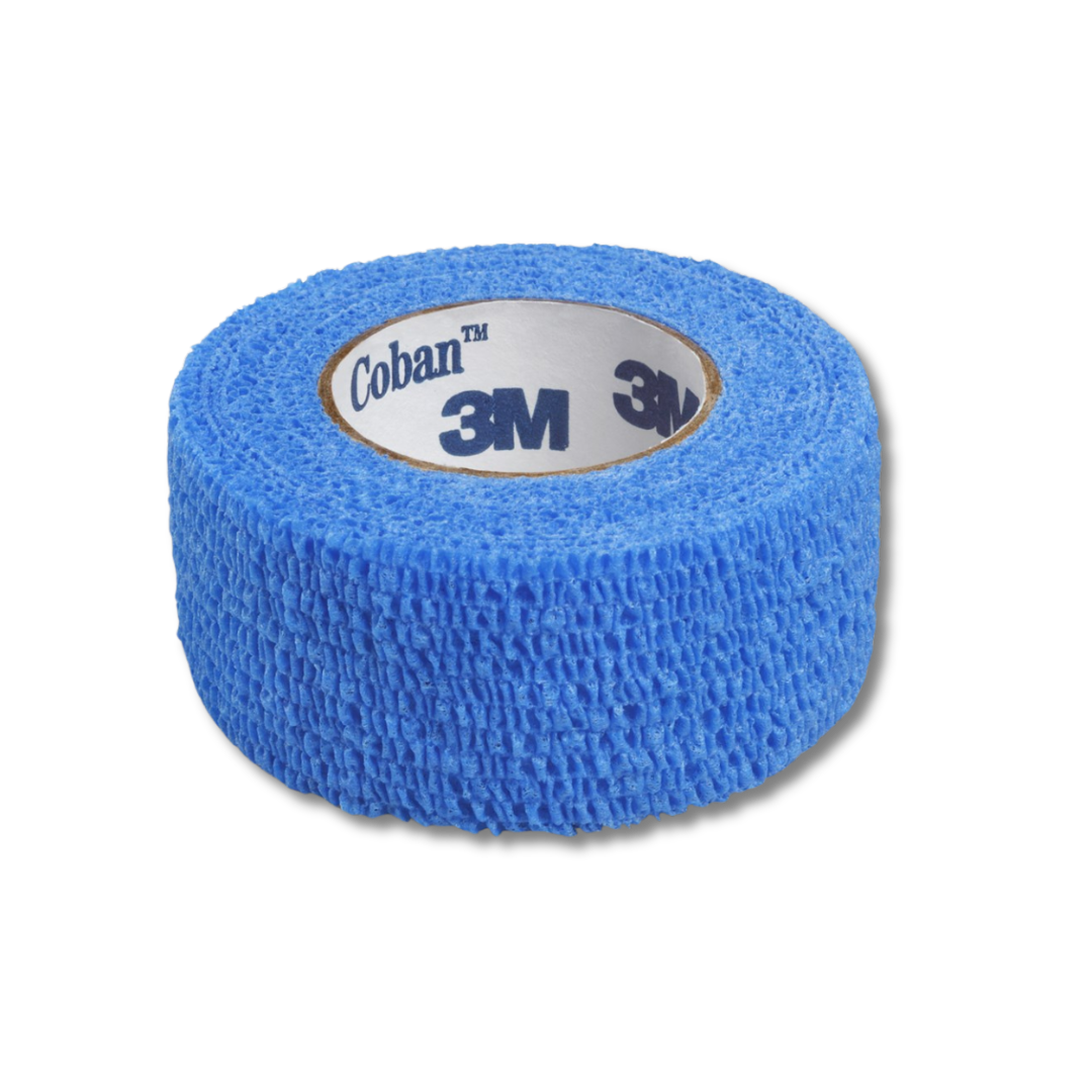 Coban Cohesive Bandages 25mm x 2m Blue 1581B