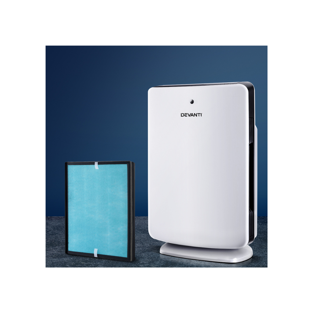Devanti Air Purifier Freshener Carbon HEPA Filter Home Office Odour Cleaner- Appliances - NDIS
